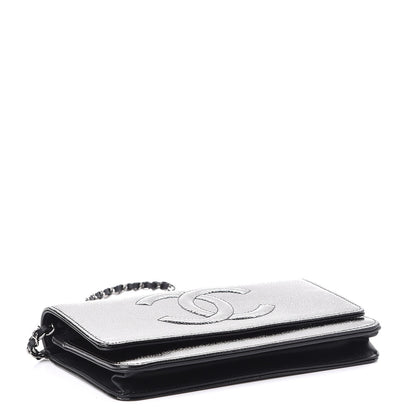 Chanel Patent Caviar Timeless CC Wallet on Chain WOC Black 4 of 8