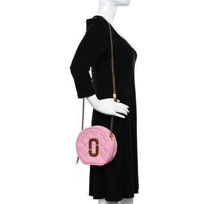 Marc Jacobs Grained Calfskin Quilted The Status Round Crossbody Pink 2 of 12