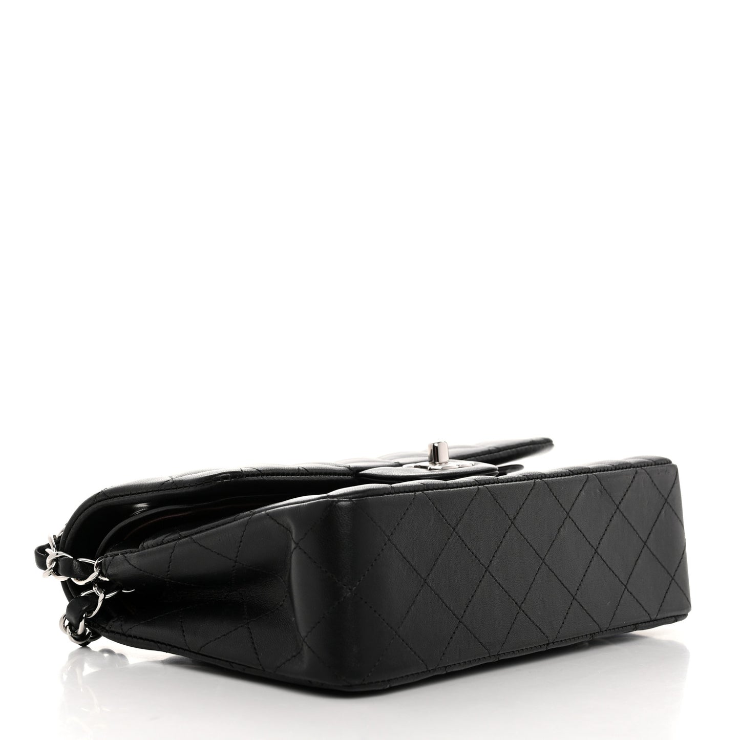 Lambskin Quilted Small Double Flap Black
