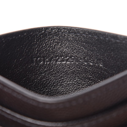 Saint Laurent Grain De Poudre Matelasse Chevron Monogram Credit Card Case Black 7 of 8
