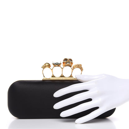 Alexander McQueen Silk Knucklebox Clutch Black 2 of 6