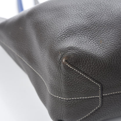 Hermes Taurillon Clemence Double Sens 36 Reversible Tote Graphite Bleu Electrique 10 of 23