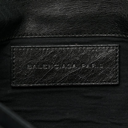 Balenciaga Agneau Giant 21 Silver Hardware Envelope Clutch Black 6 of 13