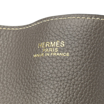 Hermes Taurillon Clemence Double Sens 45 Reversible Tote Bleu Nuit Etain 9 of 16
