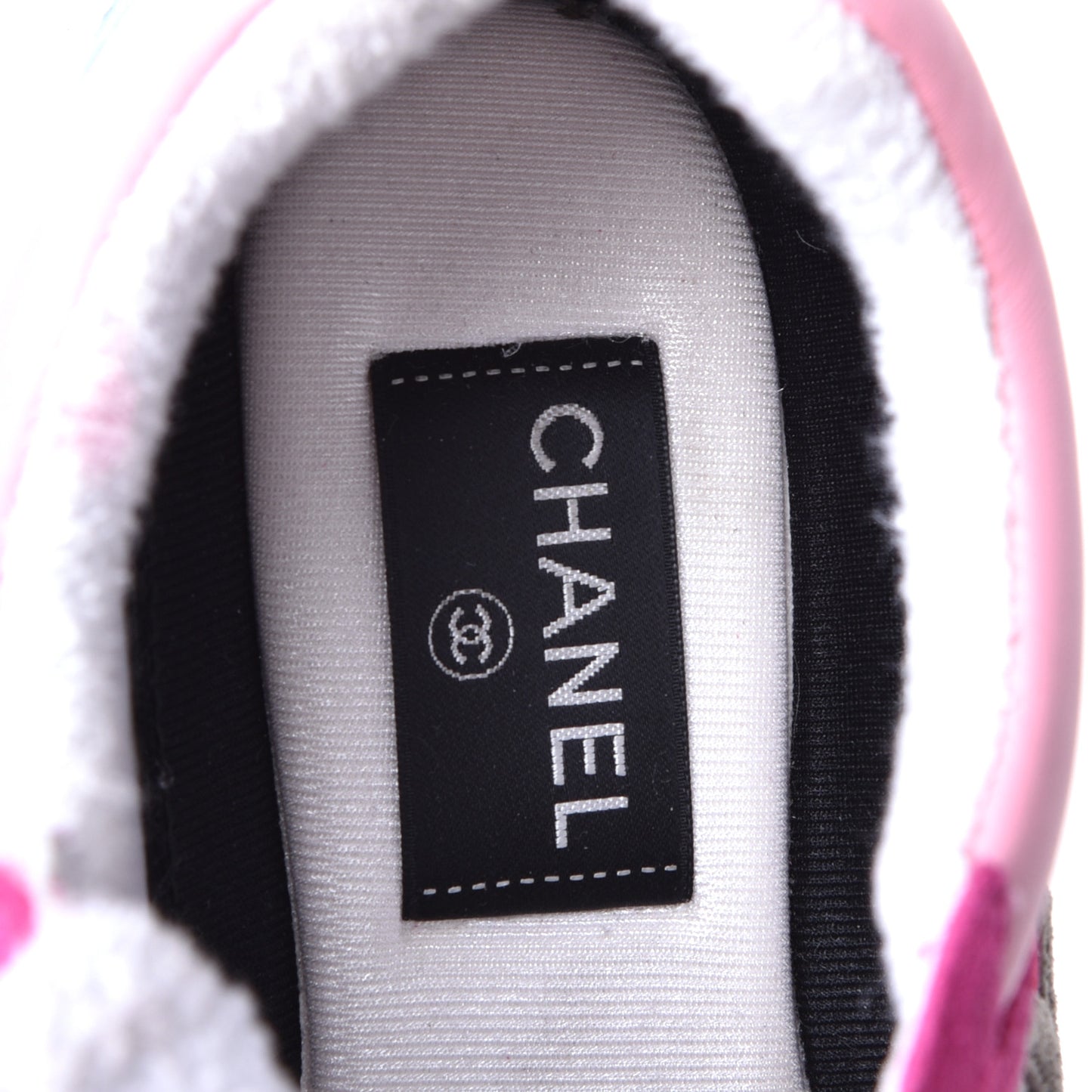 Nylon Lambskin Suede Calfskin CC Sneakers 38.5 Fuchsia Pink