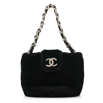 Chanel Shearling Lambskin Crystal Strass Flap Black 1 of 8
