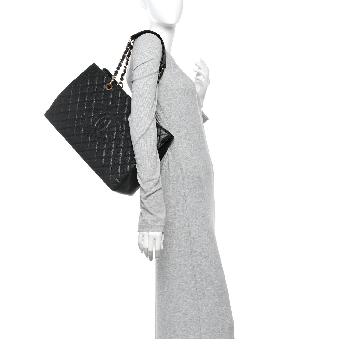 Caviar Quilted XL Grand Shopping Tote GST Black