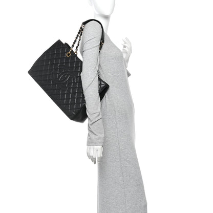 Chanel Caviar Quilted XL Grand Shopping Tote GST Black 2 of 10