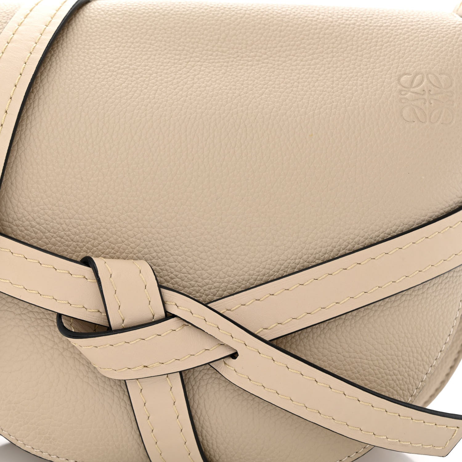 Loewe Grained Calfskin Small Gate Crossbody Bag Light Oat 7 of 10