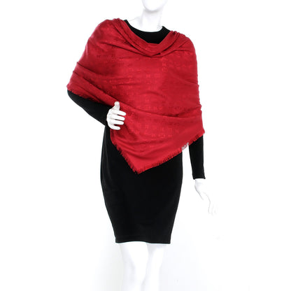 Louis Vuitton Silk Wool Monogram Shawl Pomme D'Amour 2 of 4