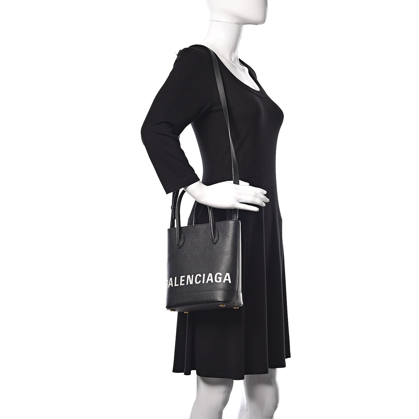 Grained Calfskin Ville Aj Tote XXS Black
