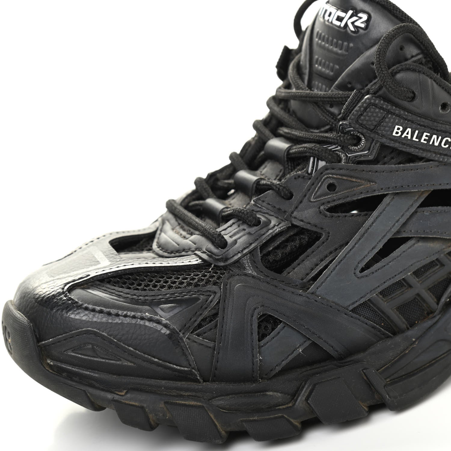 Balenciaga Rubber Mesh Womens Track.2 Open Sneakers 39 Black 12 of 16