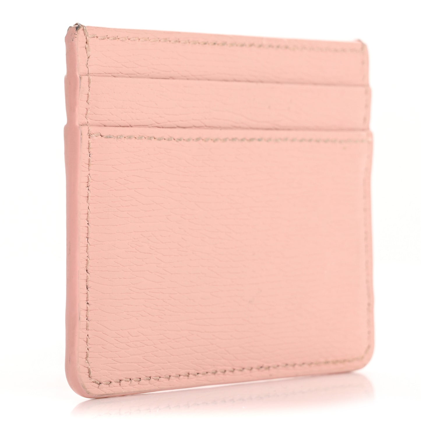 Calfskin Script Card Holder Light Pink