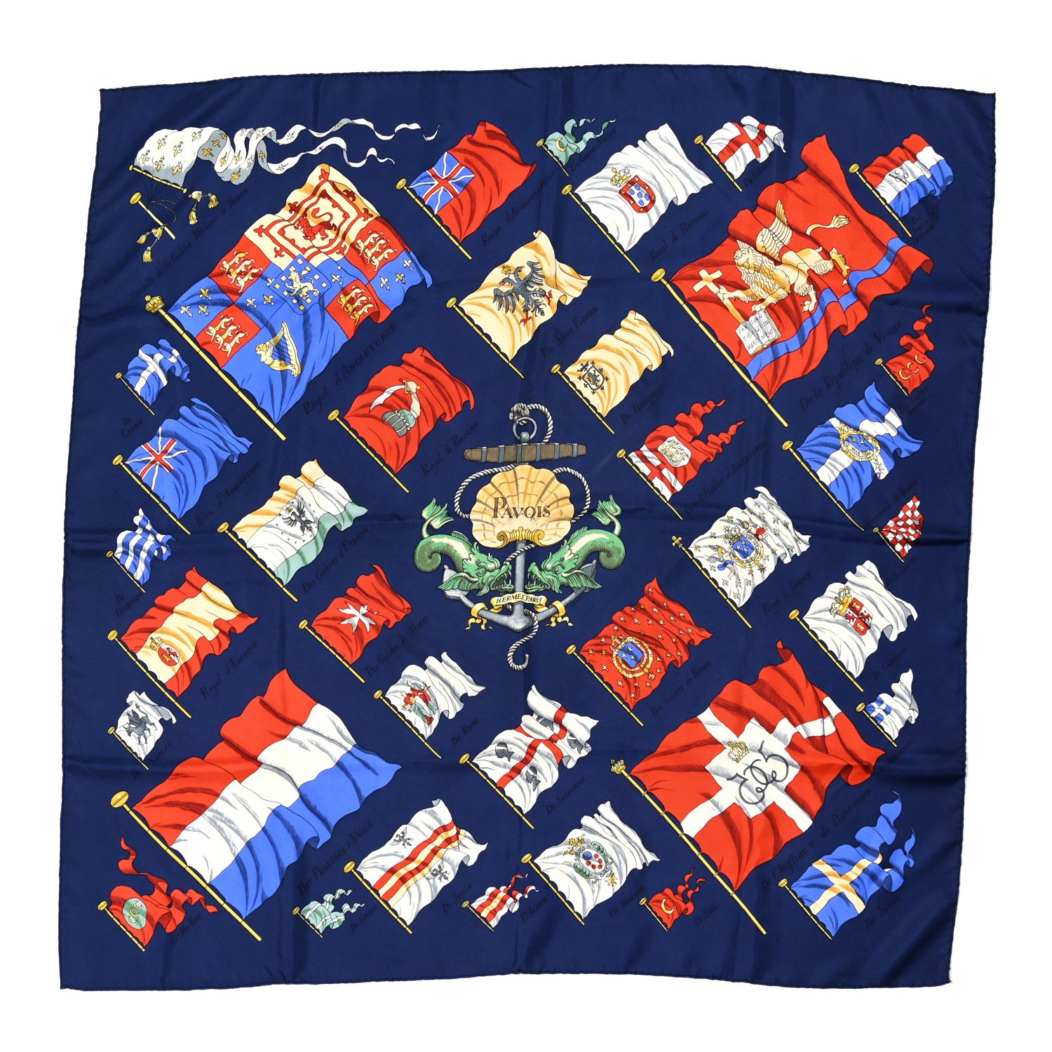 Hermes Silk Pavois Flags Carre Scarf 90 1 of 3