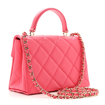 Chanel Caviar Quilted Mini Retro Twist Top Handle Flap Pink 3 of 10