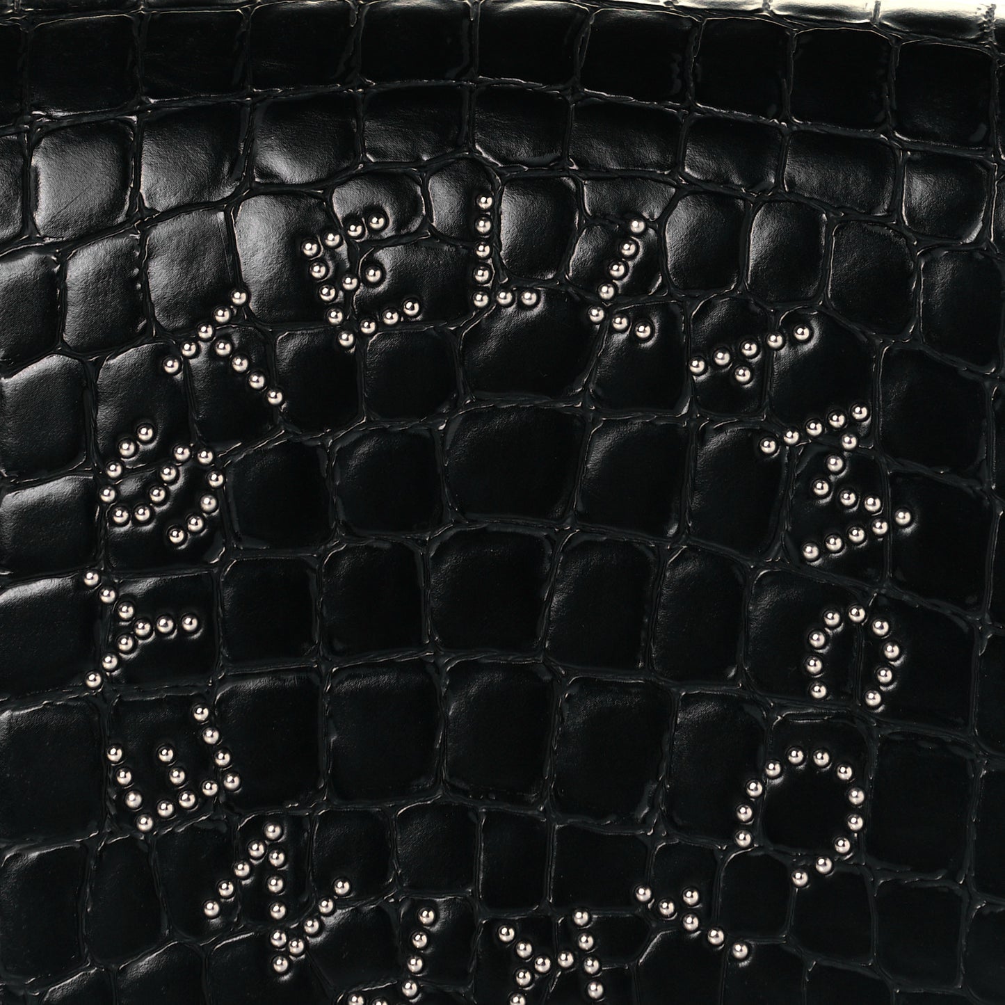 Crocodile Embossed Studded Logo Mini Marlee Black