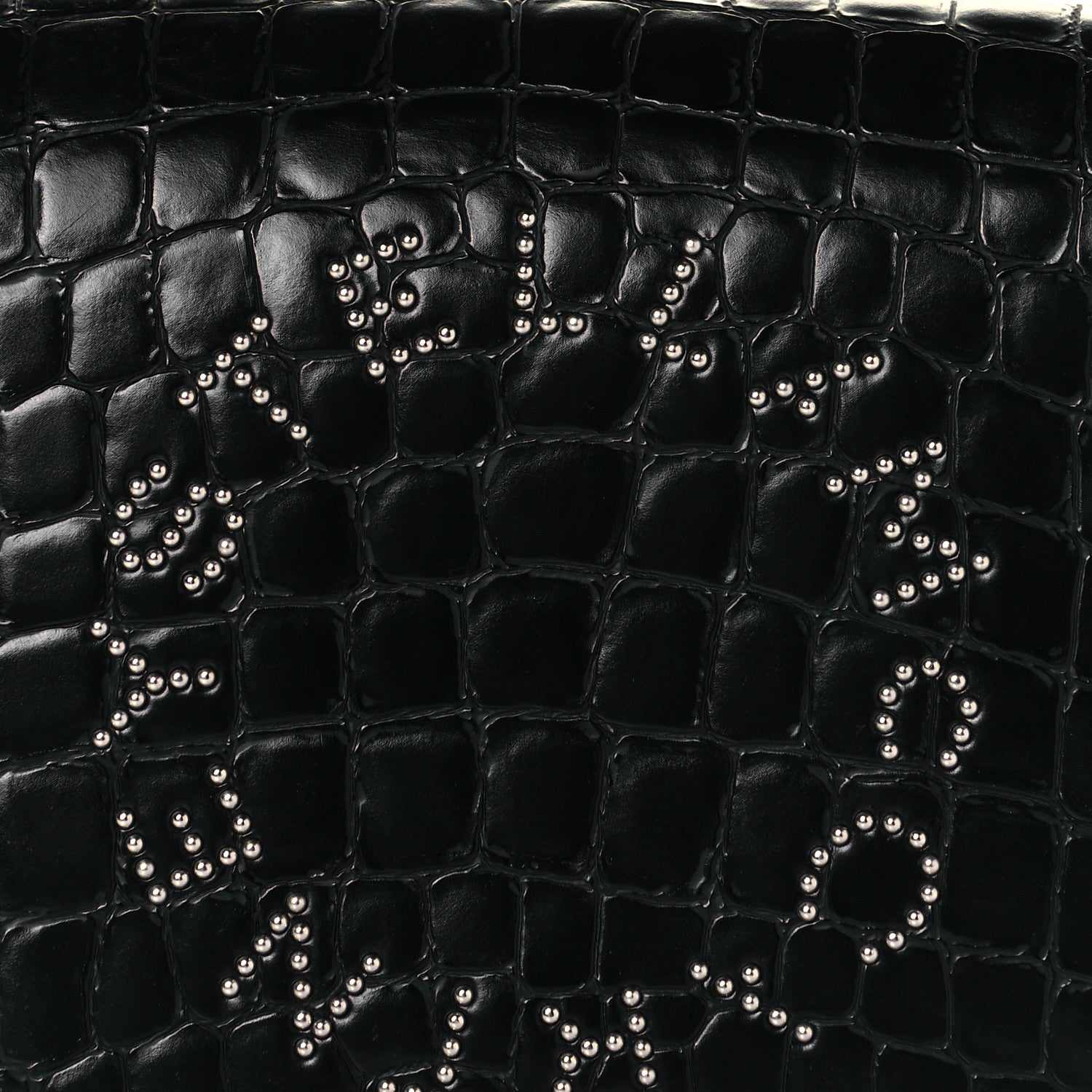 Stella McCartney Crocodile Embossed Studded Logo Mini Marlee Black 6 of 8