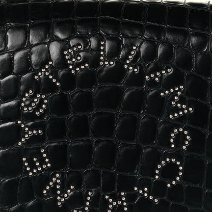 Stella McCartney Crocodile Embossed Studded Logo Mini Marlee Black 6 of 8