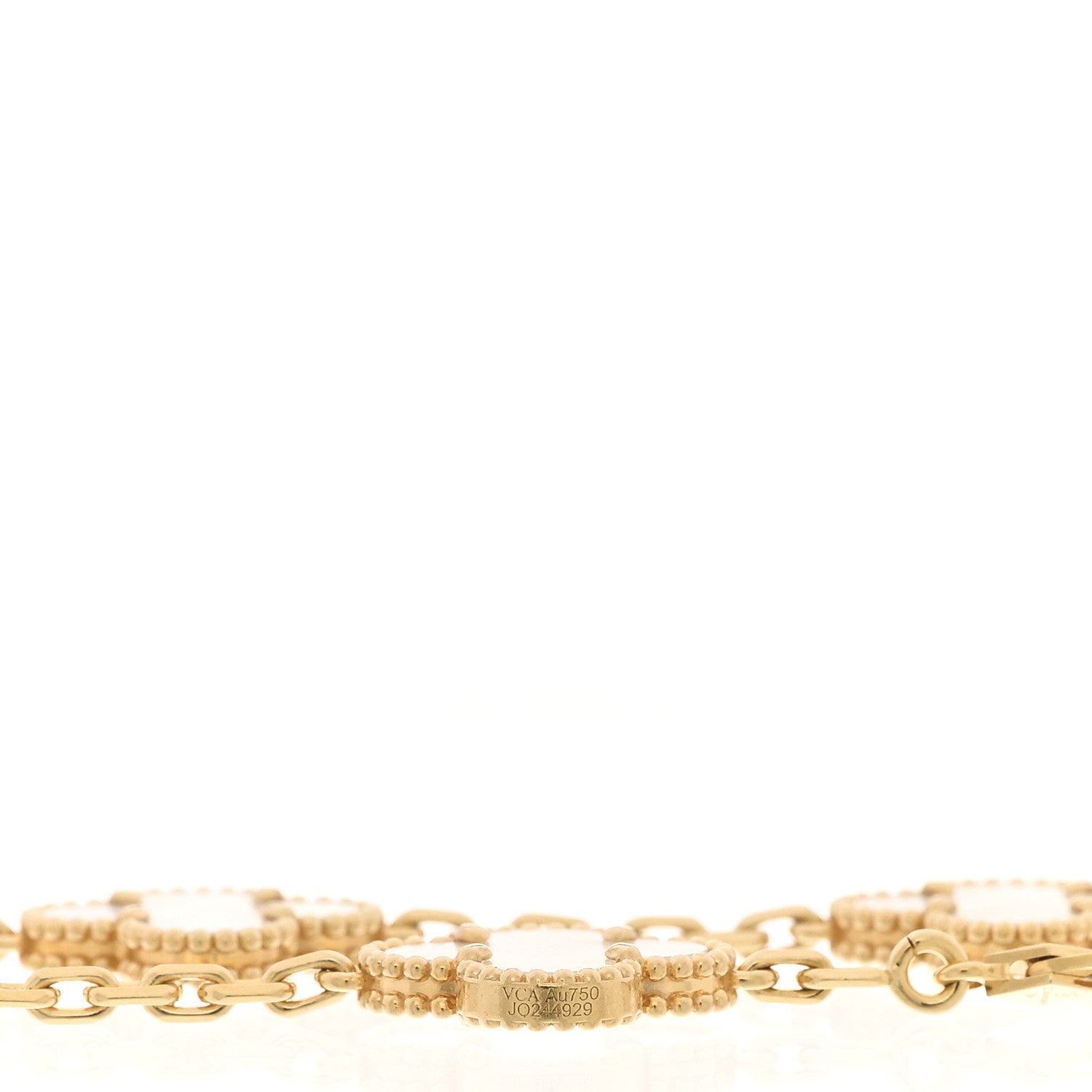 Van Cleef & Arpels 18K Yellow Gold Mother of Pearl 5 Motifs Vintage Alhambra Bracelet 3 of 4