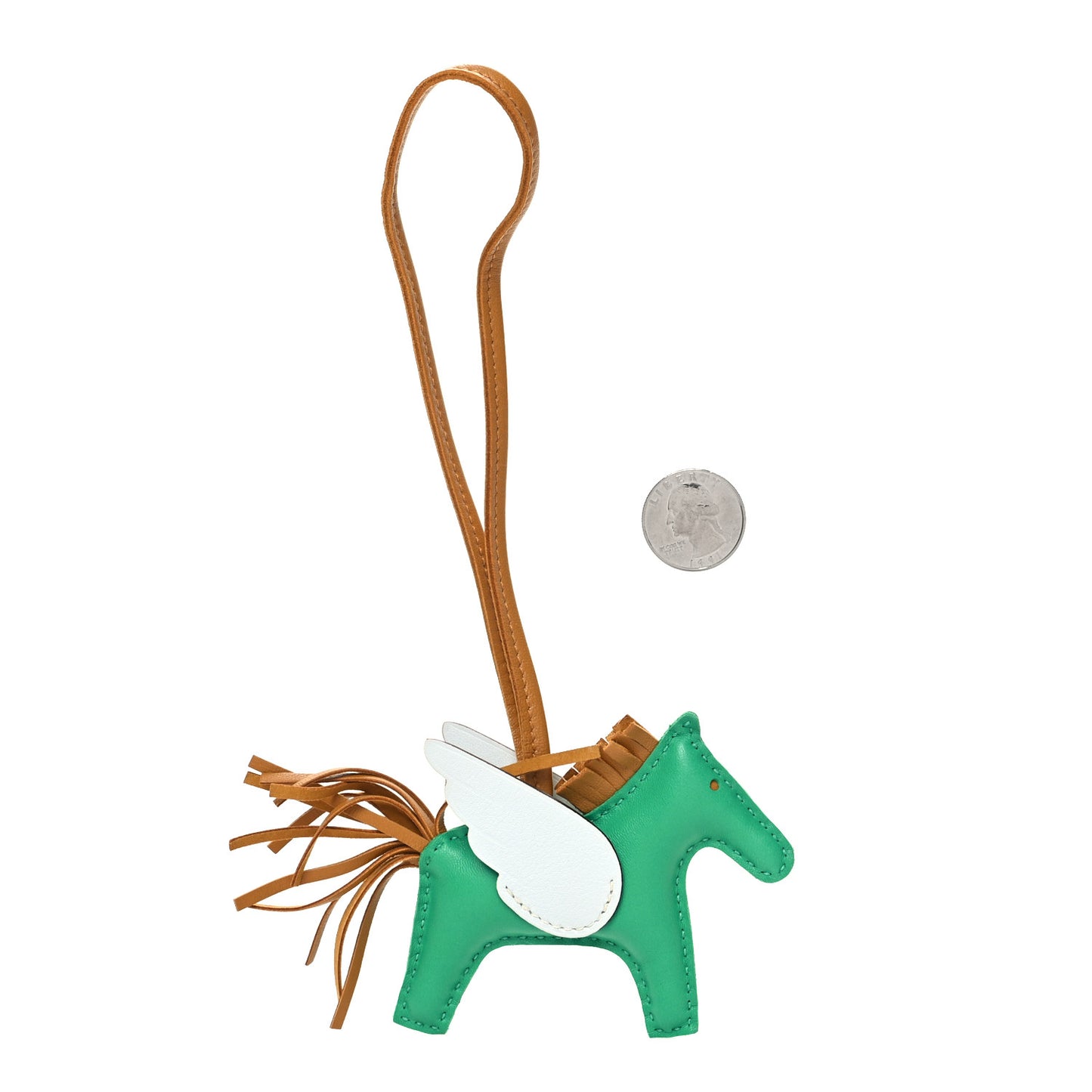 Milo Lambskin Grigri Rodeo Pegase Horse Bag Charm PM Menthe Sesame Bleu Brume