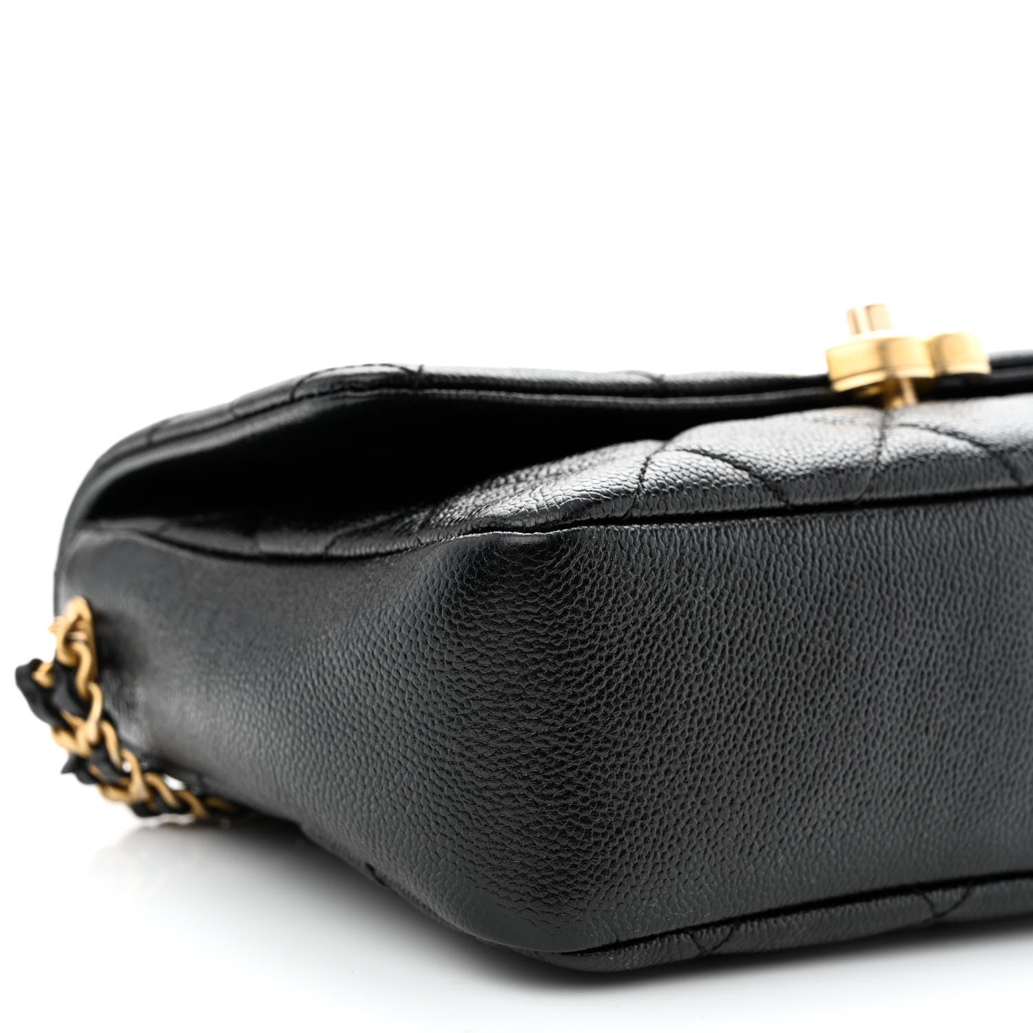 Chanel Shiny Caviar Quilted Small Chain Melody Flap Black 11 of 12