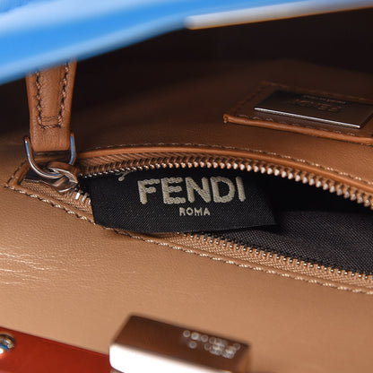 Fendi Nappa Colorblock Mini Peekaboo Iconic Satchel Blue Royal Papavero Cuoio 7 of 9