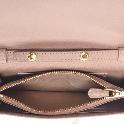 Prada Saffiano Metal Flap Wallet with Strap Cammeo 6 of 9