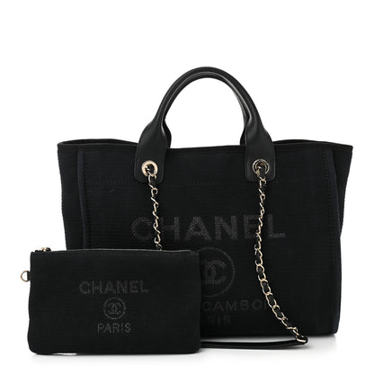 Chanel Mixed Fibers Small Deauville Tote Blue 3 of 11