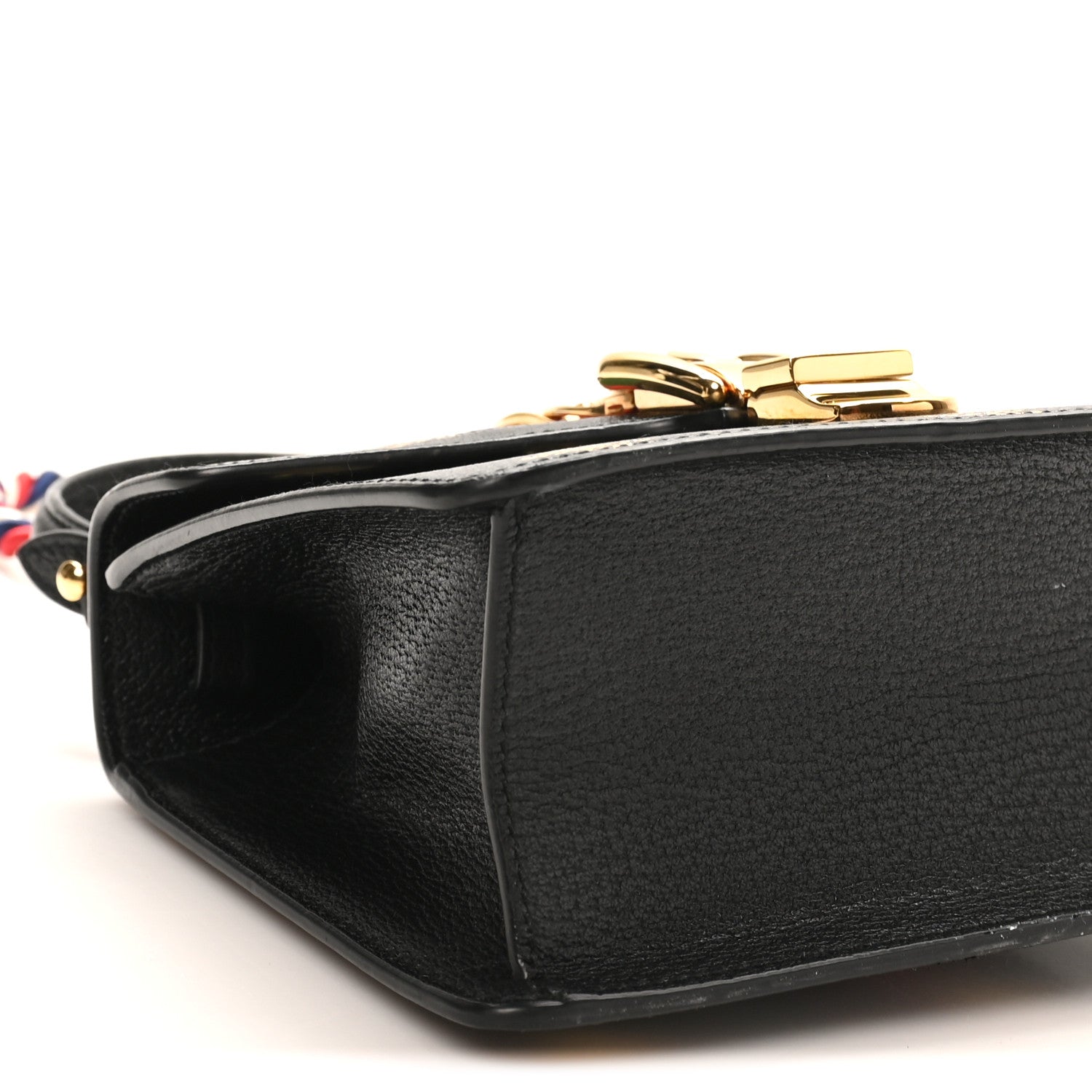 Gucci Textured Calfskin Bee Star Print Mini Sylvie Top Handle Bag