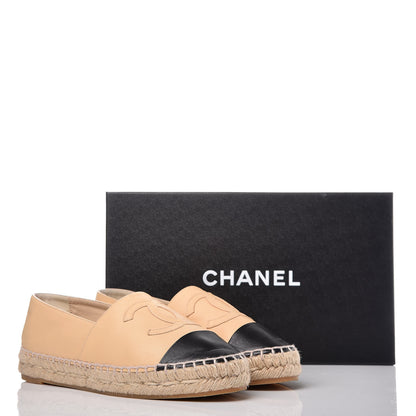 Chanel Lambskin CC Espadrilles 36 Beige Black 11 of 11