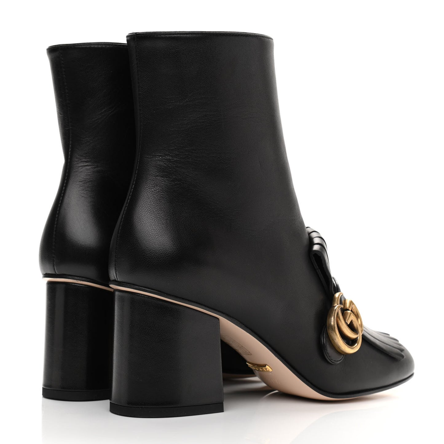 Malaga Kid GG Marmont Fringe 75mm Ankle Boots 37.5 Black