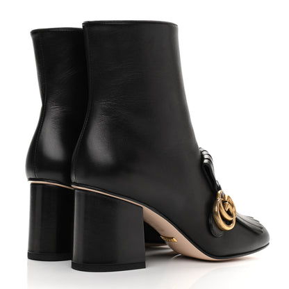 Gucci Malaga Kid GG Marmont Fringe 75mm Ankle Boots 37.5 Black 3 of 9
