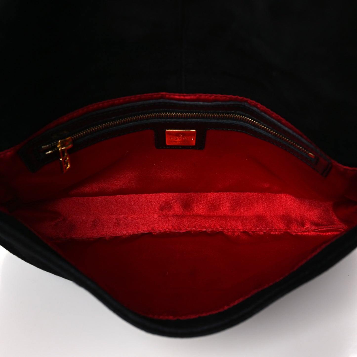 Suede Calfskin Baguette Black