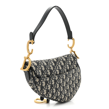 Christian Dior Oblique Saddle Bag Blue 3 of 10