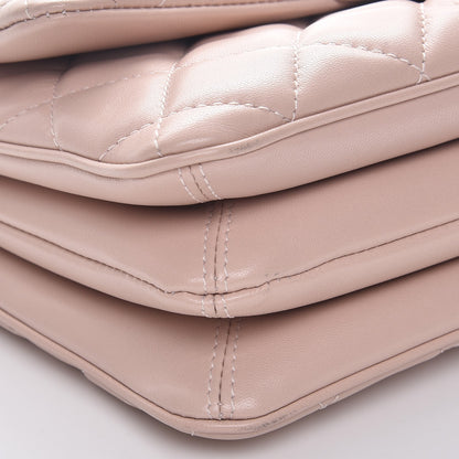Chanel Lambskin Quilted Medium 3 Flap Light Pink 10 of 11