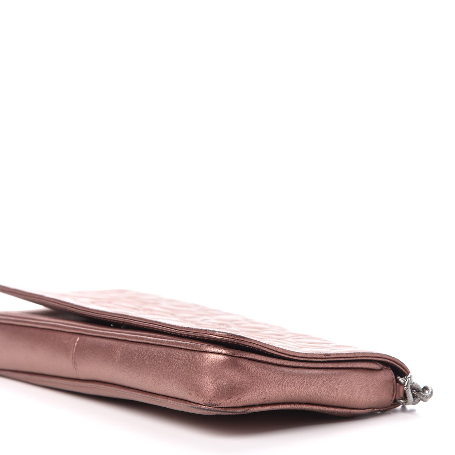 Chanel Metallic Lambskin Camellia Single Flap Bronze 9 of 10