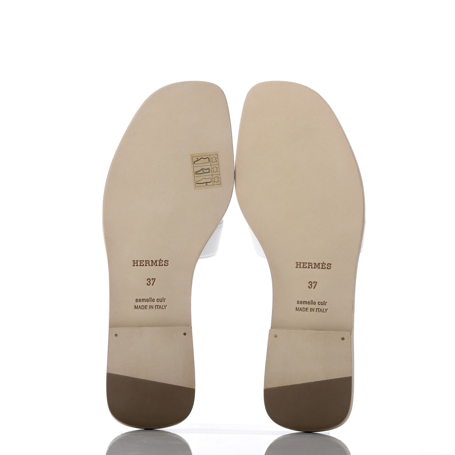 Hermes Metallic Nappa Box Oran Sandals 37 White Gris Argente 5 of 10