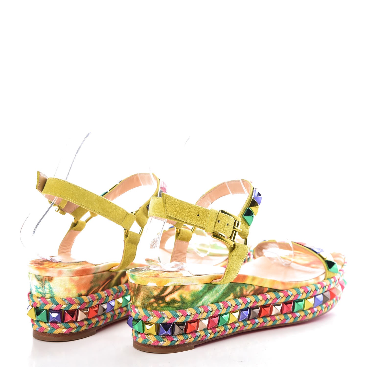 Christian Louboutin Suede Calfskin Cubana Cataclou 60 Platform Sandals 39 Multicolor 4 of 7