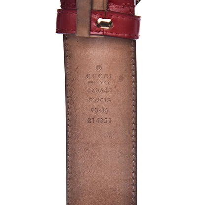 Gucci Guccissima Signature Interlocking G 37mm Belt 90 36 Hibiscus Red 4 of 9