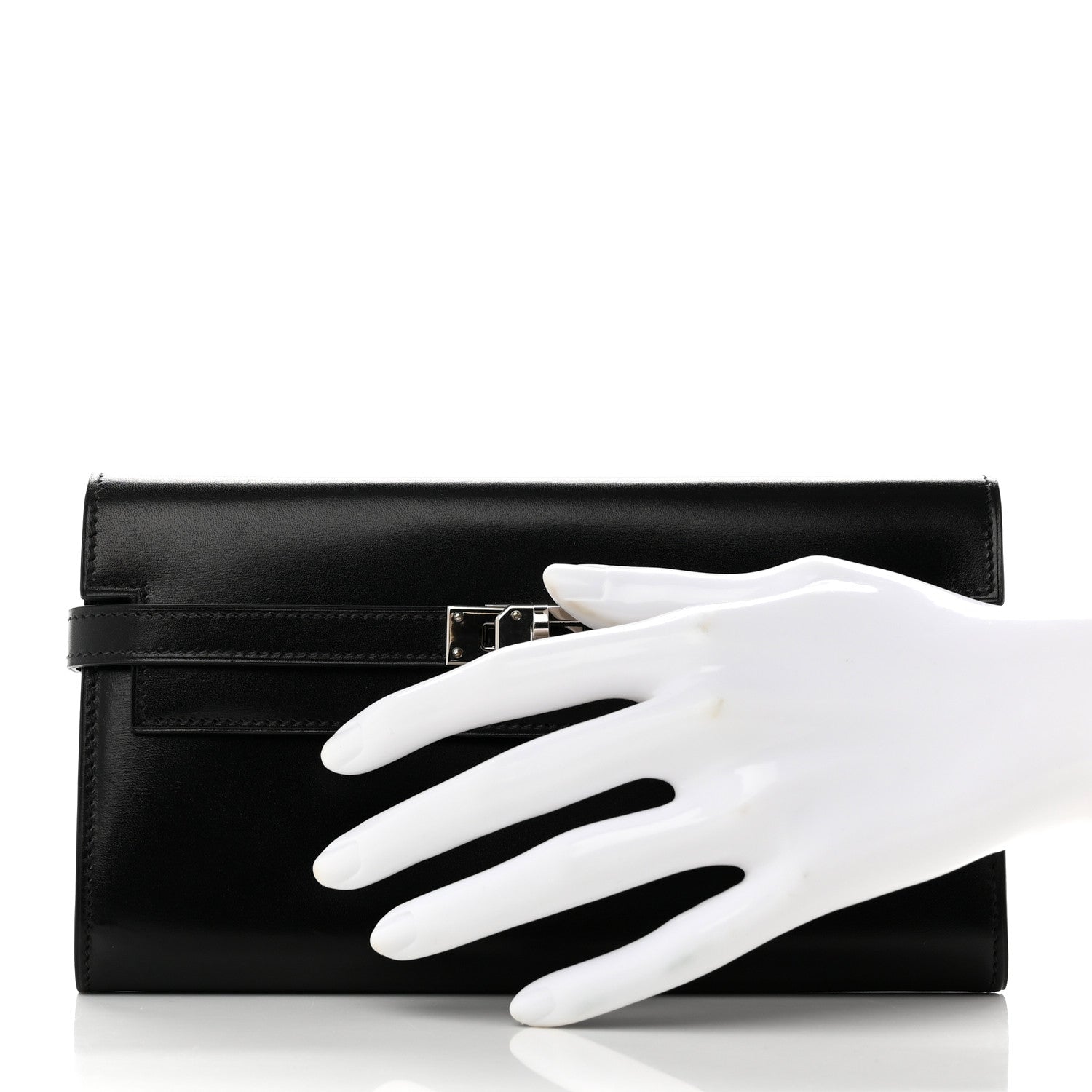Hermes Box Kelly Longue Wallet Black 3 of 8