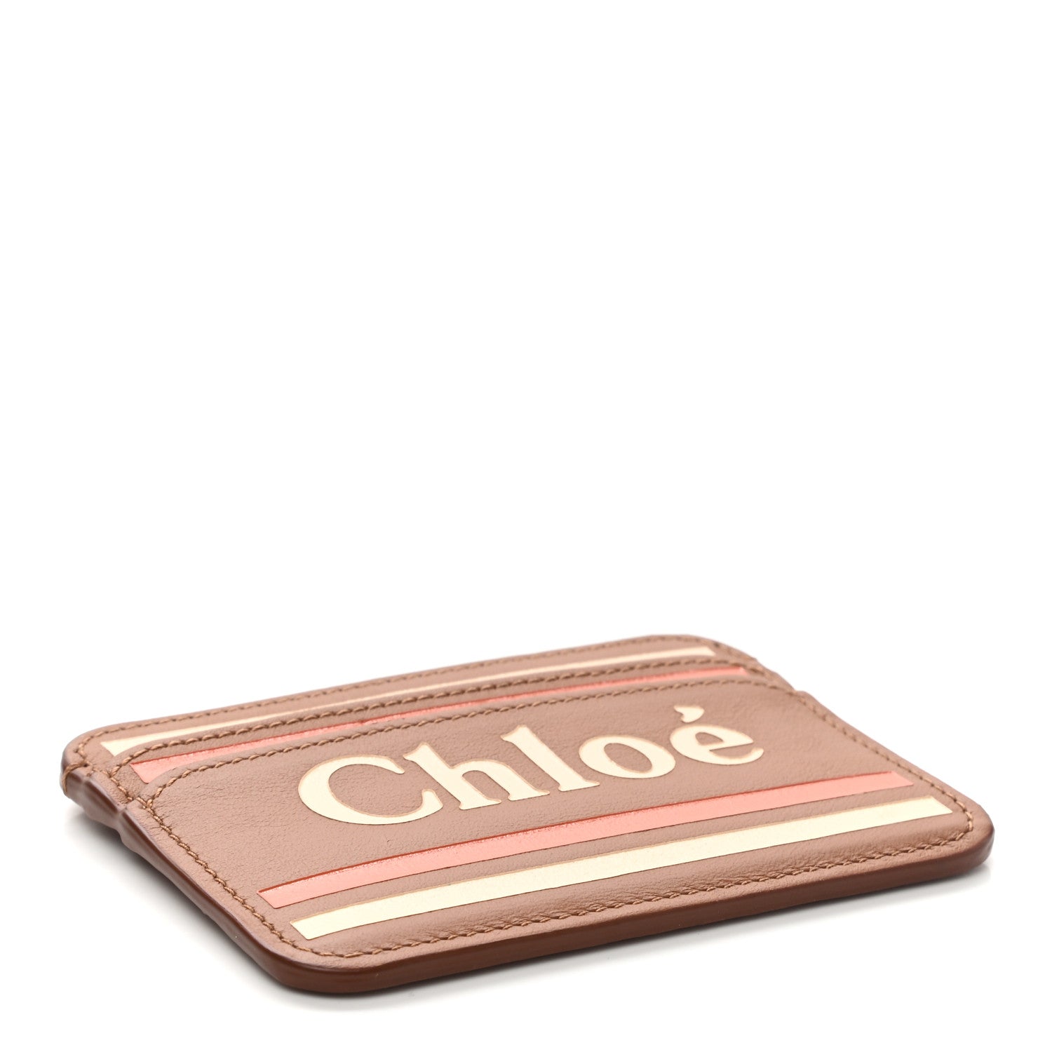 Chloe Smooth Calfskin Logo Vick Card Holder Caramel 4 of 7