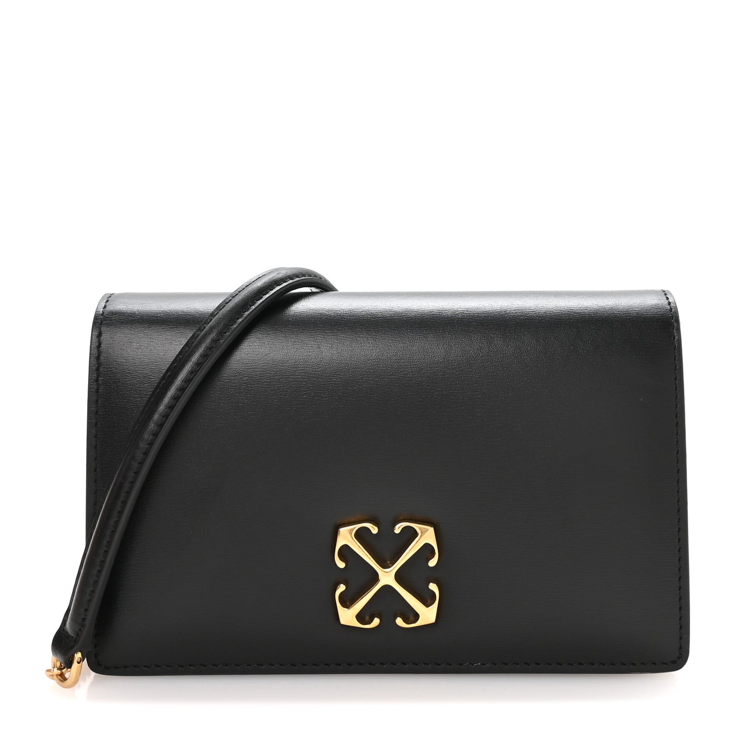 OFF WHITE Calfskin Jitney 0.5 Shoulder Bag Black