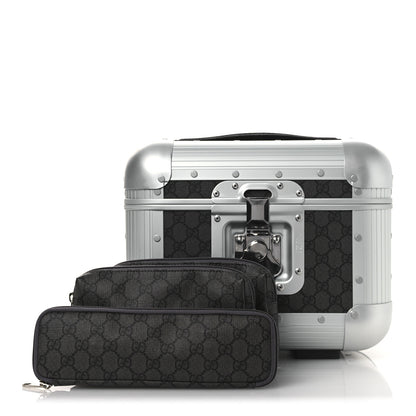 Gucci GG Supreme Monogram Aluminum Porter Beauty Case Silver 3 of 15