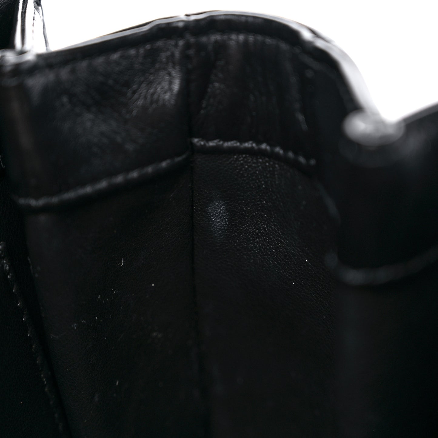 Shiny Calfskin Quilted Mini Chain Top Handle Flap Black