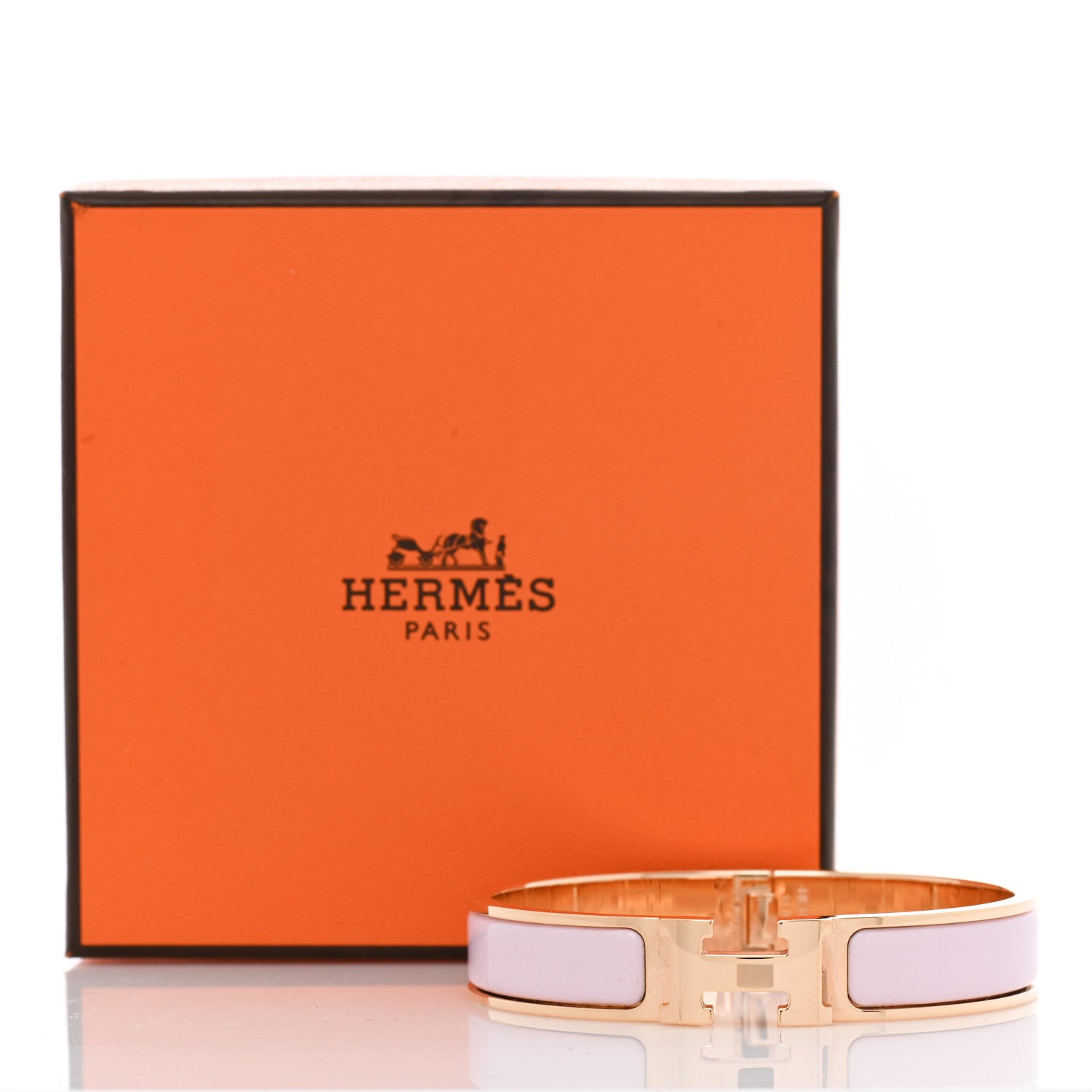 Hermes Enamel Narrow Clic Clac H Bracelet GM Rose Dragee 5 of 5
