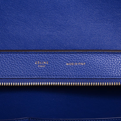 Celine Drummed Calfskin Suede Medium Trapeze Indigo 6 of 9