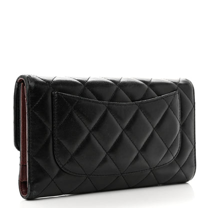 Chanel Lambskin Quilted Large Flap Wallet Black 4 of 9