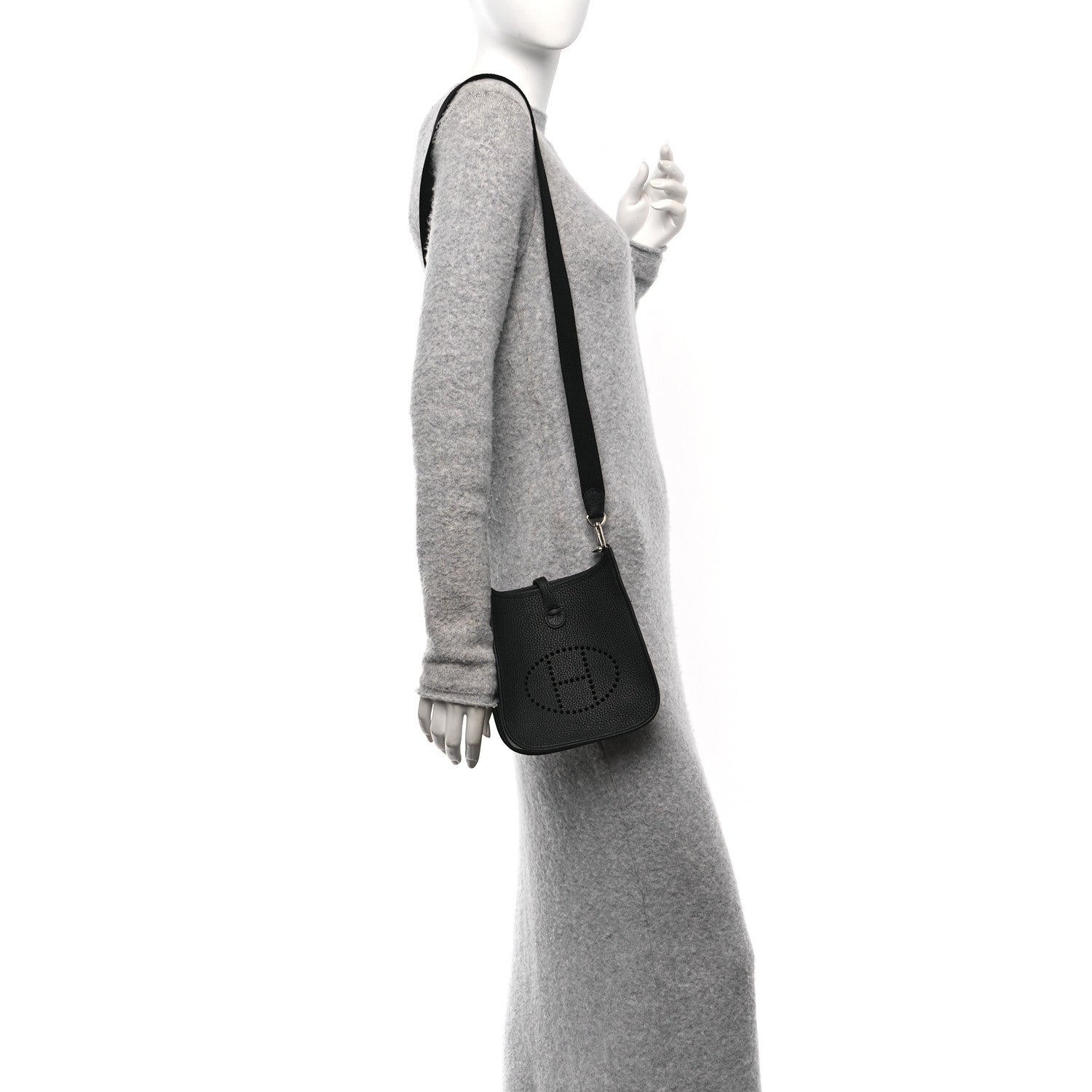 Hermes Taurillon Clemence Evelyne TPM Black 2 of 11