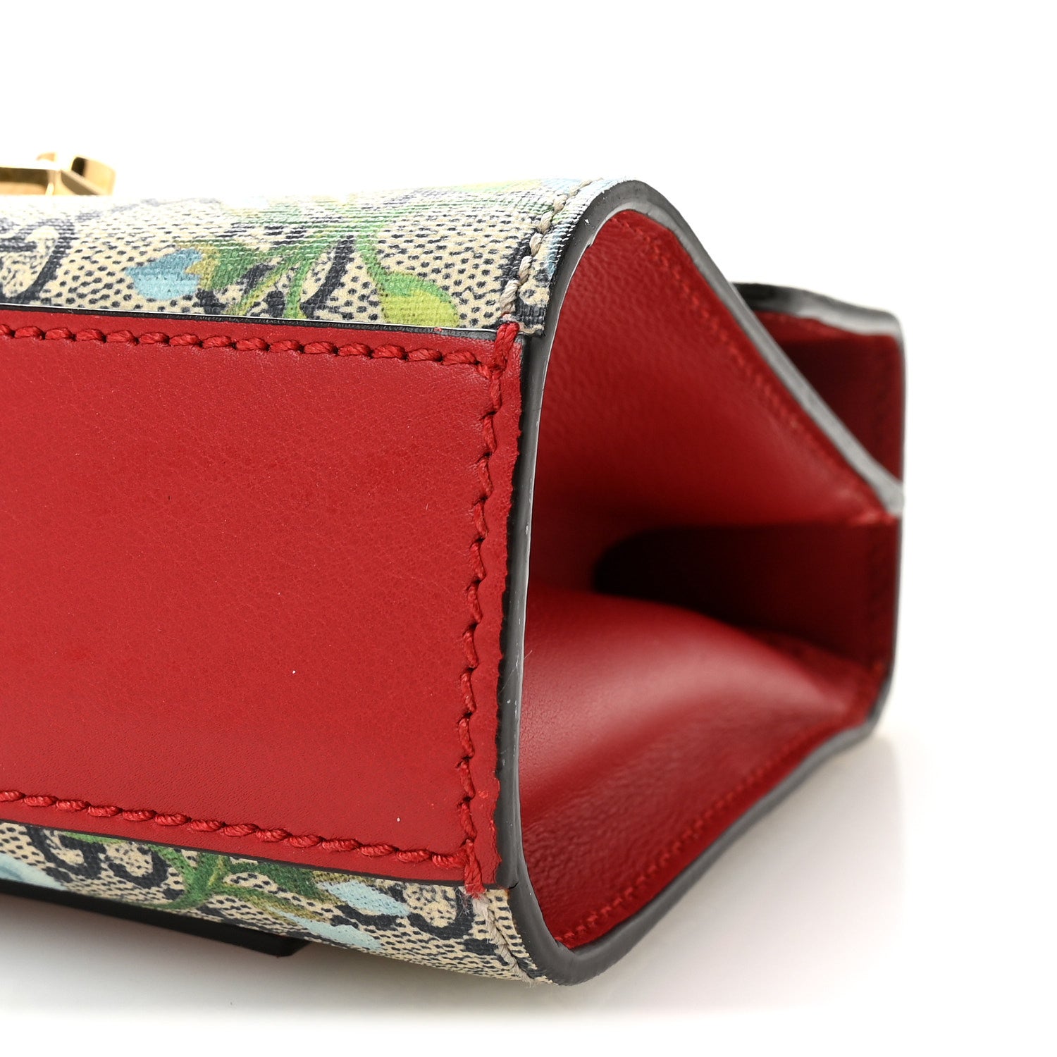 Gucci GG Supreme Monogram Blooms Small Padlock Shoulder Bag Beige