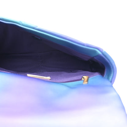 Chanel Tie Dye Calfskin Quilted Medium Chanel 19 Flap Blue Purple 4 of 10